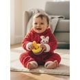 thumbnail image 4 of Argulvti Baby Winter Plush Hood Romper Cute Bunny Long Sleeve Zip Up Full Length Bodysuit Snowsuit, 4 of 7