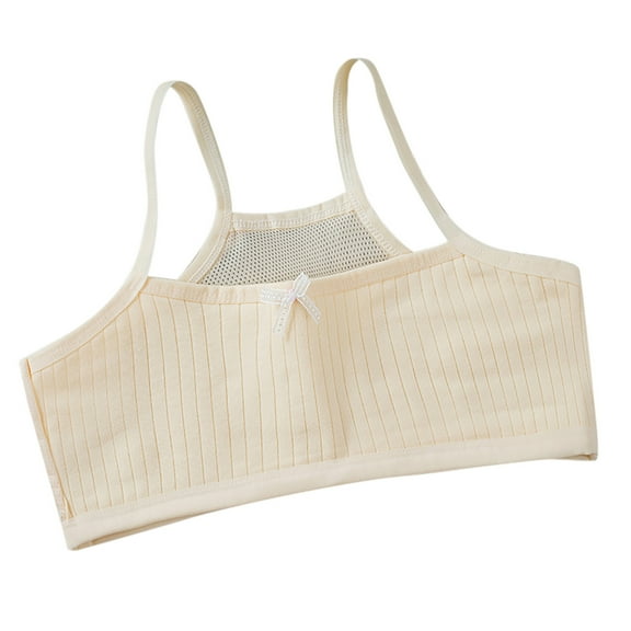 REDARER Back Double Mesh Bras for Girls Teen Girls Sports Bras Comfort Soft Solid Color Bras,Size 6-15 Years