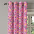 thumbnail image 2 of Ambesonne Pop Art Grommet Curtain, Vintage Design Pattern Art, 50" x 120", Pink Sea Green and Yellow, 2 of 6