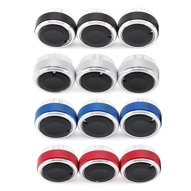 Pack de 3 Boutons de Climatisation ABS Bouton de Climatisation Portable Amovible Réutilisables Partie de Commutateur de Contrôle de la Chaleur Accessoires de Remplacement pour la Mise au Point 2 MK2 Noir