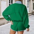thumbnail image 3 of Women's Two Piece Short Sets Lounge Sweatsuits Long Sleeve Travel Tracksuit (Green S), 3 of 4
