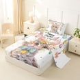 thumbnail image 2 of Erosebridal Flower Bow Cat Girls Twin Sheet Sets, Happy Easter Eggs Bedding, 3 Pieces, 2 of 5