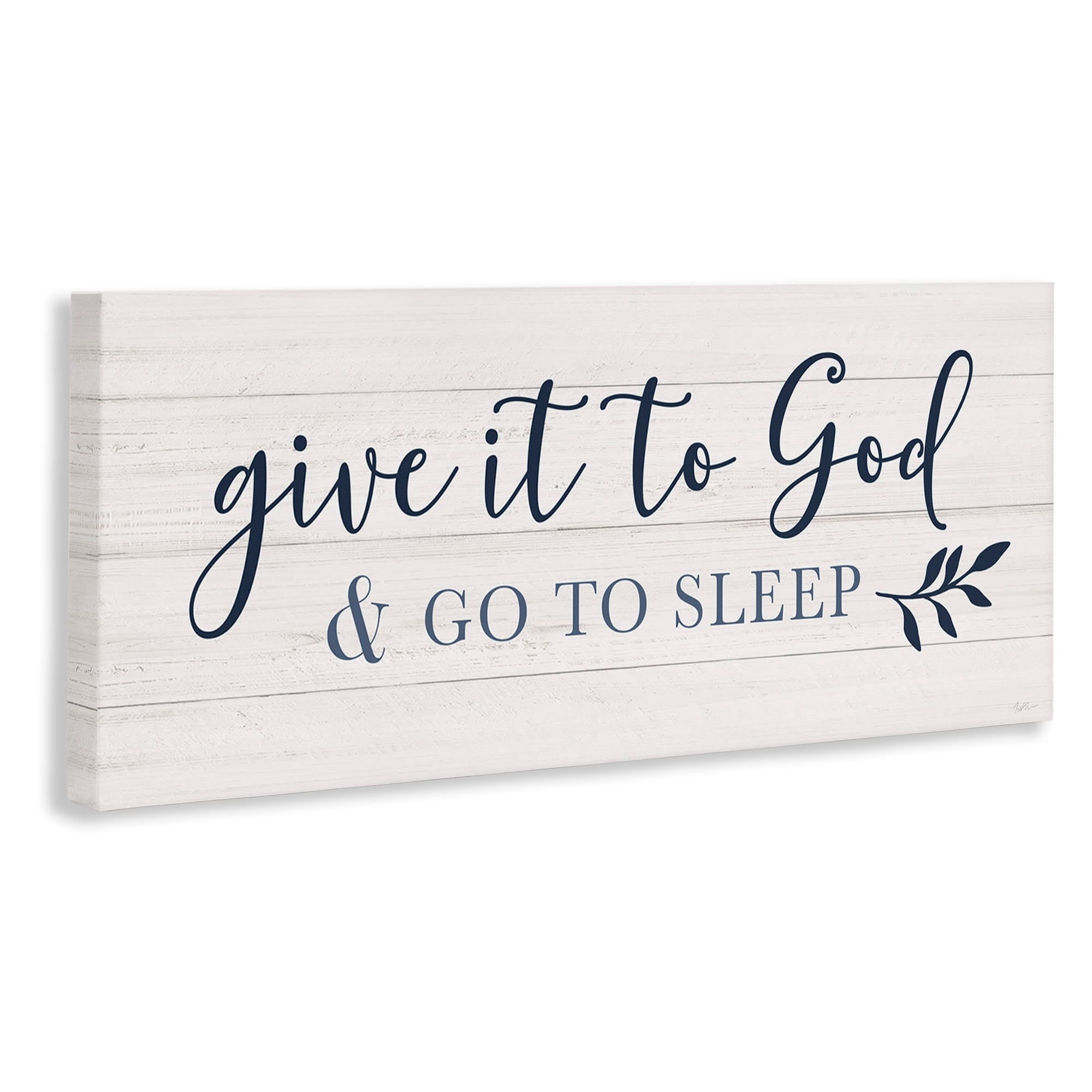 Stupell Industries Give to God and Sleep Motivational Bedtime Phrase, 48 x 20, Design by Natalie Carpentieri