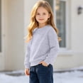 thumbnail image 4 of Bixock Toddler Boys Sweatshirts Long Sleeve Tops Fleece Crew Neck Pullover Top Solid Color Casual Tops Soft Warm Breathable Daily Wear Boys Clothings, 4 of 7