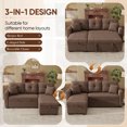 thumbnail image 4 of Muumblus Convertible Pull Out Sofa Bed, L-Shaped Sectional Sleeper Couch with Storage Chaise, Brown Polyester, 4 of 11