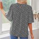 thumbnail image 4 of Blusa de manga corta con cuello redondo, blusa de manga corta, blusa de verano para mujer, blusa informal de manga corta para mujer, diseñada meticulosamente, 4 of 6