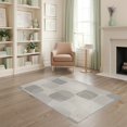 thumbnail image 2 of ODIKA 4'x6' Beige Grey Modern Geometric Abstract Washable Area Rug Contemporary Minimalist Design With Rounded Rectangles for Dorm Room, Small Living Stain Resistant Low Profile, Easy Care, 2 of 7