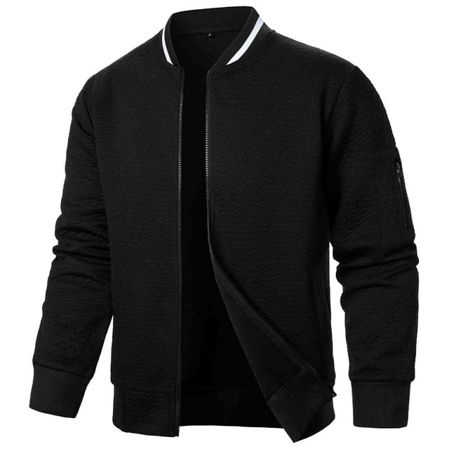 Male Solid Color Autumn And Winter Long Sleeve Jacket Coat Square Plaid Zipper Cardigan Sweatshirt Better Sweater Jacket for Men Men Fall Jacket Mens Work Coat Bracket Jacket Jackets for Men Fashion