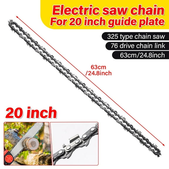 Hormy 20" Replacement Chainsaw Chain for .325" Pitch, .058" Gauge 76 Drive Links, Semi Chisel