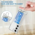 thumbnail image 5 of Design for Samsung Galaxy S23 Plus Case with Card Holder, Wallet Ring Holder Kickstand Case Clear Slim Four Corner Enhanced Protective Cover Anti-Scratch Shockproof Phone Card Case, Clear, 5 of 8