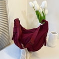 thumbnail image 4 of Bolso cruzado de media luna para mujer correa ajustable bolso de color sólido bolso diario al aire libre, 4 of 7
