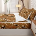 thumbnail image 5 of Erosebridal Bohemian Bug Bee Zipper Queen Comforter Set with Fitted Sheet and 2 Pillowcases,Retro Flowers Zipper Bedding Set,Brown White,Reversible,4pcs, 5 of 8
