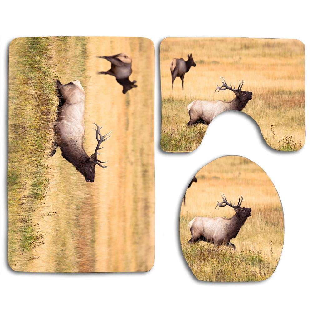 Details about   Wild Deer In Autumn Forest Shower Curtain Toilet Cover Rug Contour Rug Set 