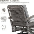 BABOOM Swivel Rocking Chairs Set 3-Piece Rattan Patio Conversation Set With Gray Cushions