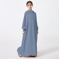 thumbnail image 2 of Wdgfv Elegant Arab Girls Abaya Hoodie Loose Long Dress Prayer Robe Clothing for Kids Comfortable Stylish Outfit Blue 13-14 Years, 2 of 4