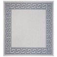 thumbnail image 2 of SAFAVIEH Machine Washable Rug Indoor/Outdoor Bermuda Collection - Bermuda Malanie Geometric Bordered Indoor/Outdoor Area Rug Ivory/Blue, 6'7" x 6'7" Square, 2 of 9