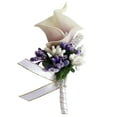 thumbnail image 5 of Kripyery Common Callalily Brooch Realistic Faux Leather Fake Flower Groom Bride Groomsmen Fake Flower Corsage Lapel Pin Wedding Party, 5 of 8