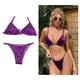 thumbnail image 3 of Mujeres traje de baño Set verano playa traje de baño 2 piezas Morado L Hugo Traje de bikini de mujer, 3 of 9