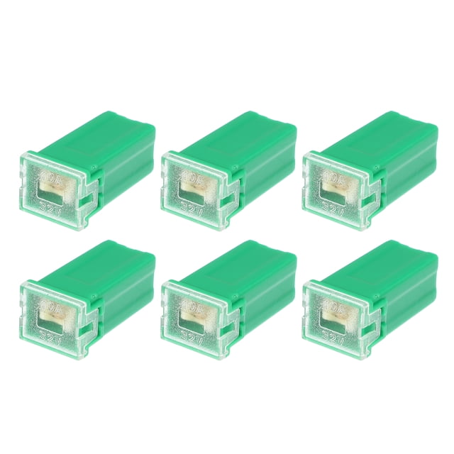 6 fusibles estándar en forma de caja de 40 amperios, universales para camionetas, coches, SUV, plástico duradero, metal verde