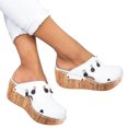 thumbnail image 3 of eczipvz Womens Shoes Ladies Fashion Summer Solid Color Strap Combination Simple Flat Slippers,White, 3 of 5