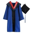 thumbnail image 1 of 1 Set Graduation Uniform Super Soft Wear Resistant Polyester Bachelor Hat Graduation Cloak Photography Props Set for College, 1 of 9