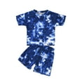 thumbnail image 2 of WOLLED 1-5Y Baby Boys Girls Tie-Dye Shorts Outfits Toddler Short Sleeve T-Shirt Tops+short Pants 2PCS Summer Active Cotton Shorts Set, 2 of 11