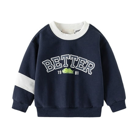

Toddler Boys Girls Long Sleeve Cartoon Letter Prints Shirt Tops Kids Clothes T Shirts for Baby Boys