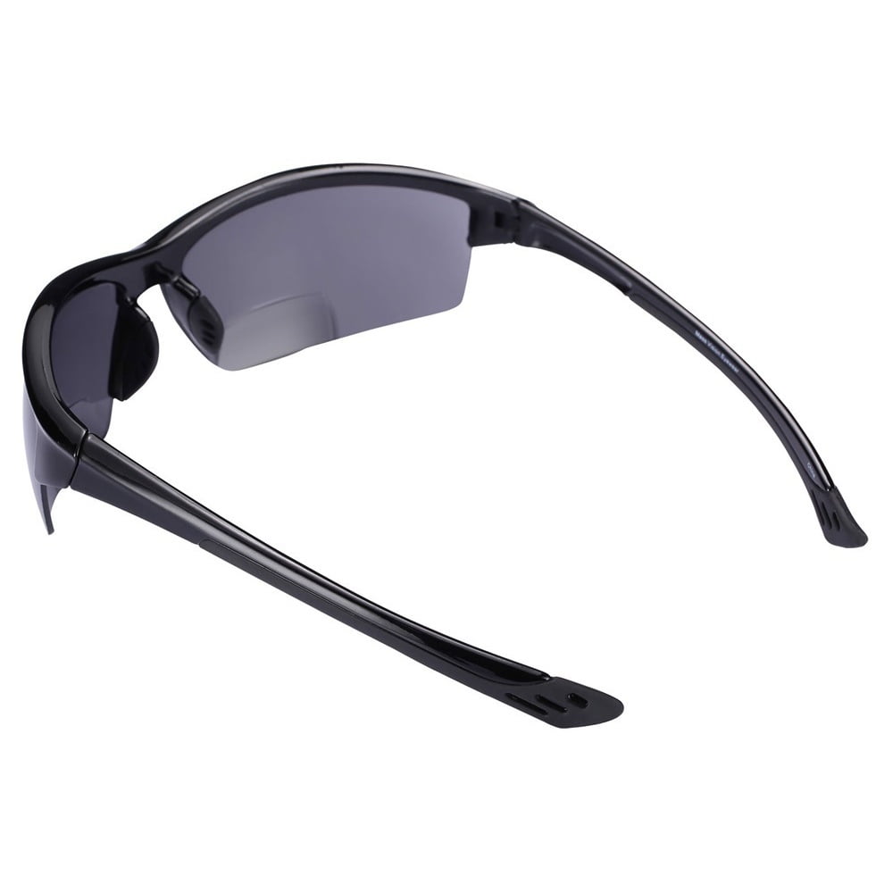 2 Pair of "The Skillful" Lightweight Sport Wrap Polarized Bifocal Sunglasses - Black/Tortoise - 1.50