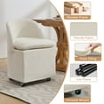 thumbnail image 3 of Furvclv Rolling Barrel Chair Set Of 2, Round Upholstered Dining Chair With 360° Swivel Universal Wheels, Comfy Chenille Accent Sofa Couch For Dining Room Living Room, 3 of 9