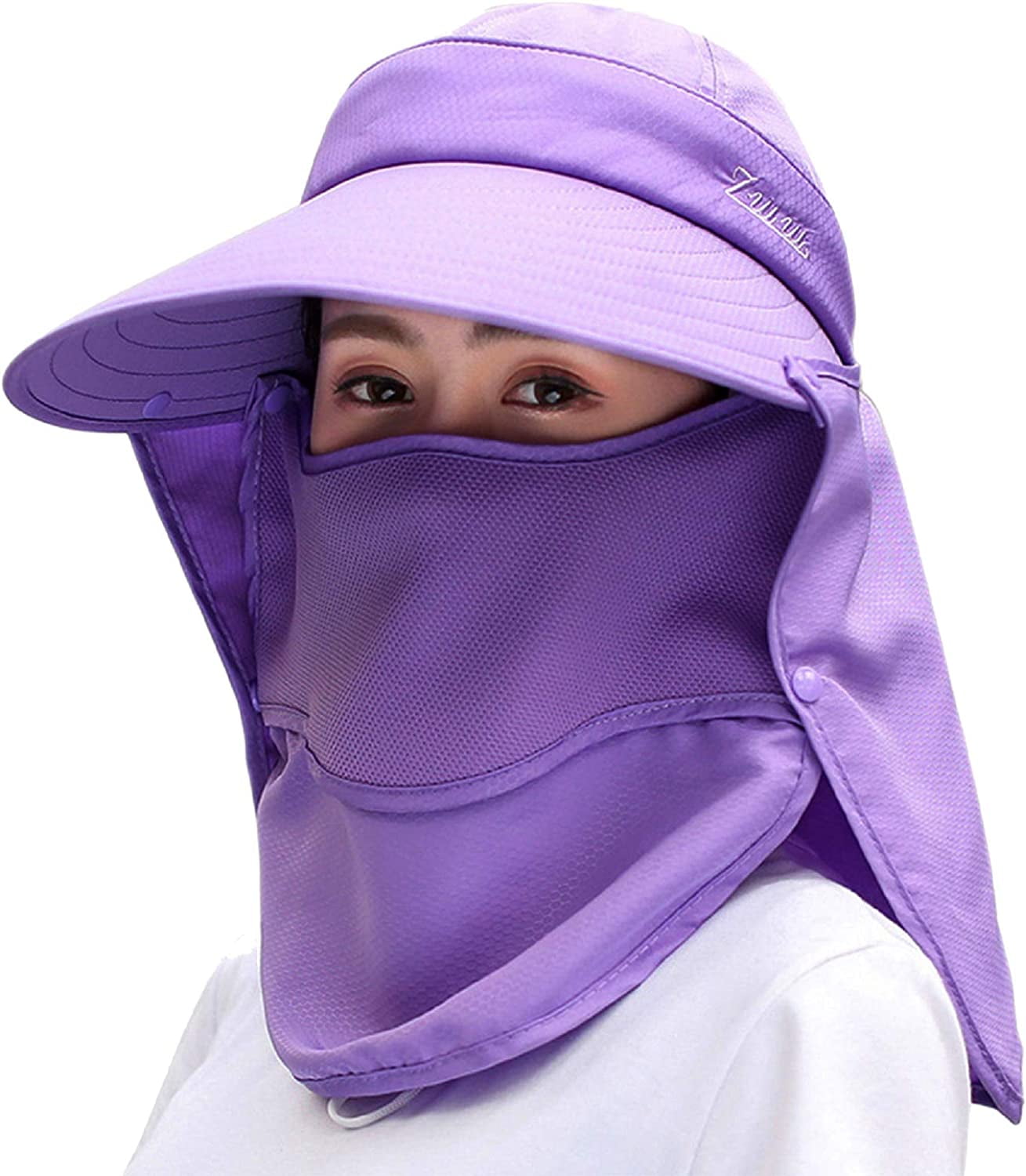 Womens Sun Hat UPF 50+ Wide Brim and Ponytail Hole, Hiking Hat with