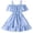 Blue., variant on Toddler Girls Off-the-Shoulder Midi Dress,Summer Elastic Waisted Sundress,Toddler 1-5 Years Solid Color Off-the-Shoulder Ruched Ruffled Hem Dress Crew Neck
