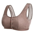 thumbnail image 1 of B91xZ Stay-in-Place Straps Lace Bra Full-Coverage Wirefree Bra Front Closure Plus Size Full Coverage Lace Underwire Racerback Bra,Pink 44, 1 of 2