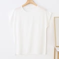 thumbnail image 2 of Oalirro Crew Neck Basic Solid Color T-Shirt for Women Casual Short Sleeve Summer Everyday Wear Loose Fit Basic Tees, 2 of 6