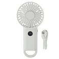 thumbnail image 2 of Small Cooling Fan, Intelligent Digital Display Handheld Fan Lightweight  for Home for Travel White,ice Green, 2 of 8