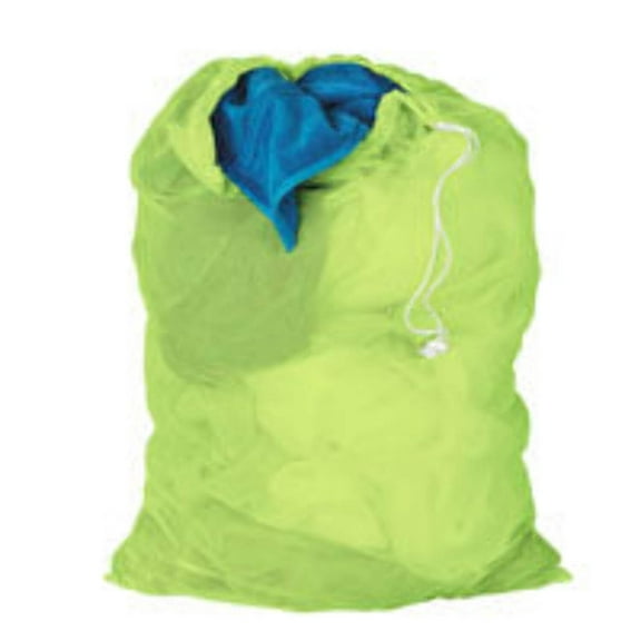 Honey Can Do Mesh Laundry Bag with Draw String, Neon Green