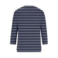 thumbnail image 5 of Enjoytime Cute Shirts for Women Striped Print V Neck 3/4 Length Tops Fashion Color Block Casual Loose Pullover Womens Blouse Tops, 5 of 5