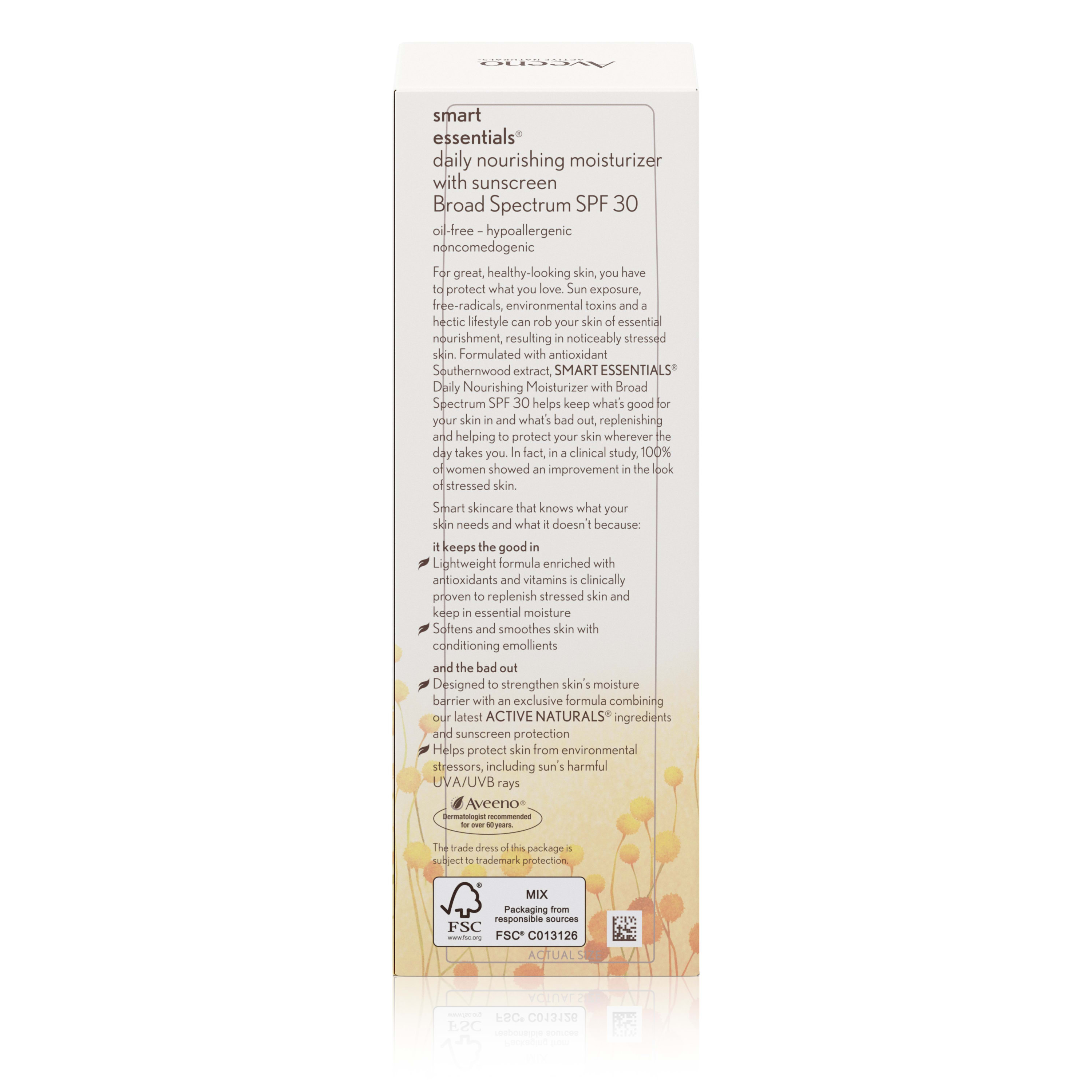Aveeno Smart Essentials Daily Nourishing Moisturizer Oil Free With Broad Spectrum Spf 30, 2.5 oz - image 3 of 9