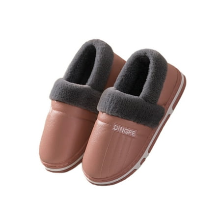 

Colisha Unisex Lightweight Waterproof Moccasin Slippers Casual Breathable Winter Warm Shoe House Wrapped Heel Slipper For Mom Pink 7-7.5