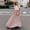 Pink, variant on Daolelai Women's High Waist Pleated Loose Wide Swing Solid Color Skirt