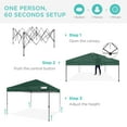 thumbnail image 4 of Best Choice Products 8x8ft Easy Setup Pop Up Canopy w/ 1-Button Setup, Wheeled Case, 4 Weight Bags - Dark Green, 4 of 10