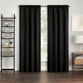 thumbnail image 3 of Eclipse Samara Solid Blackout Curtains, Single Curtain Panel, 84 Inch Long Blackout Curtains, 42" W x 84" L, Black, 3 of 9