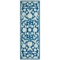 thumbnail image 5 of SAFAVIEH Micro-Loop Carl Floral Overdyed Wool Area Rug, Navy/Grey, 5' x 5' Round, 5 of 10