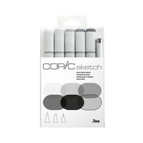 Copic Sketch Marker Set, 6-Colors, Grays