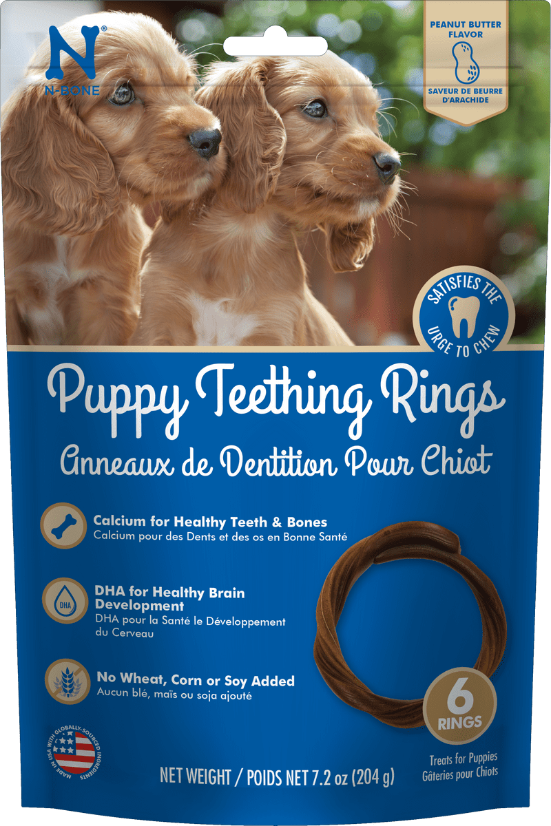 NBone® Dental Treat Puppy Teething Rings Peanut Butter 6pk 7.2 oz