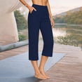 thumbnail image 6 of JJHGVB capris pants Drawstring Pants pantalones capri Knee Length Capri Pants active pants women Cropped Pant pedal pushers for women women's capris Summer Beach Pants High Waist Dark Blue M, 6 of 9