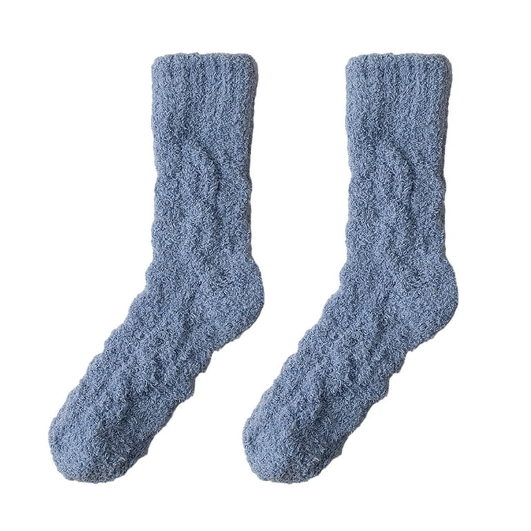 Mens Fuzzy Socks Mid-tube Winter Fluffy Slipper Socks for Men Non