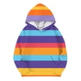thumbnail image 3 of JAKANYQ Sweat à Capuche Décontracté pour Filles Tout-Petits Imprimé Color Block Col Rond Manches Longues avec Poche Violet 6-7 Ans, 3 of 3