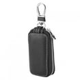 thumbnail image 1 of PU Leather Car Smart Key Keychain Holder Case Remote Key Fob Bag Black, 1 of 8