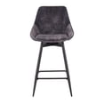 thumbnail image 6 of Lumisource Diana Contemporary Counter Stool in Black Steel and Grey Velvet - Set of 2, 6 of 7