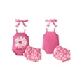 thumbnail image 3 of Baby Girls Summer Shorts Sets Sleeveless Letter Print Cami Romper Floral Shorts Headband Sets, 3 of 10